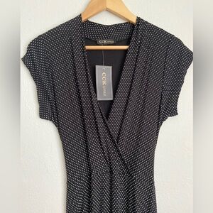 NEW w/tags Gorgeous Black & White Polkadot Wrap Dress by CCK Style Size M